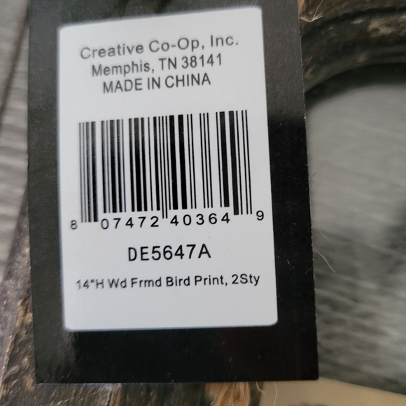 Creative Co-op Home Decor Bird Print 14x 6.5 Antiqued Frame - Picture 5 of 6